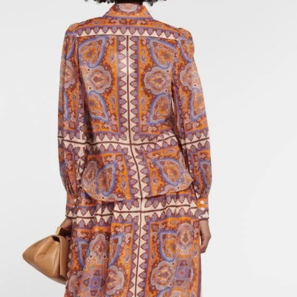 🆕 Zimmermann Halcyon paisley printed cotton shirt NWT - Picture 5 of 11